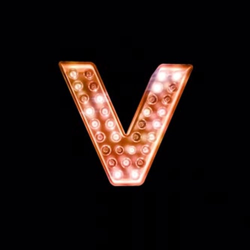 Letter V Light Alphabet