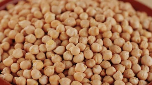 Chickpeas Close Up Food Background Chickpeas Texture Macro Raw Cereal Healthy Food