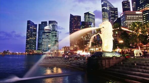 Singapore Day to Night. Time Lapse. High Quality - Original Size