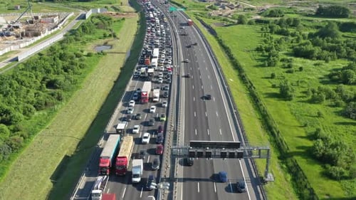 City Traffic Jam on Highway