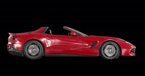 Red Luxury Sports Car Speeding – Alpha Channel Loop