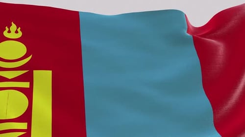 Realistic Mongolian National Flag Waving Loop