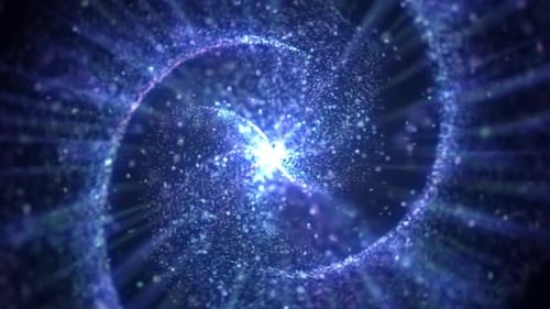 Abstract Blue Particle Vortex Light Tunnel Animation