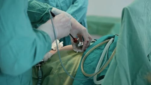 Laparoscopic Surgery with Medical Team in Hospital