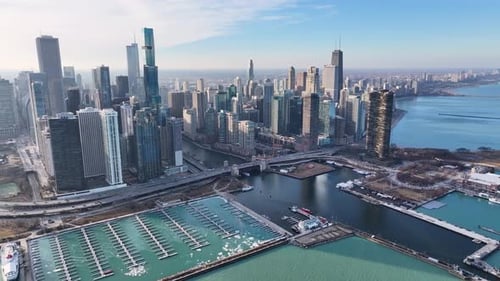 Chicago Skyline At Chicago In Illinois United States.