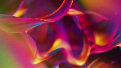 Abstract flowing liquid ribbons of vibrant colors with smoot