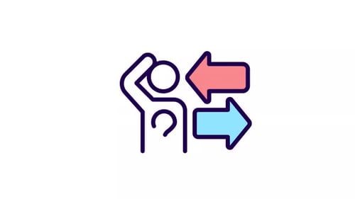 Ícone de cor de dilema animado