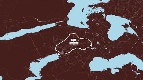 Rotating Map Of Iraq And Baghdad