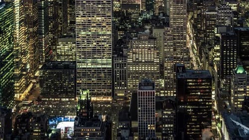 Cinematic And Majestic View Of Manhattan Cityscape, NYC, USA