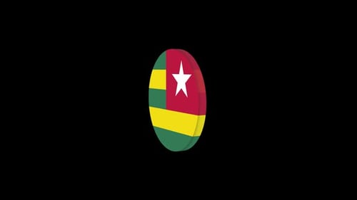 Togo Flag Circular Spinning Animation