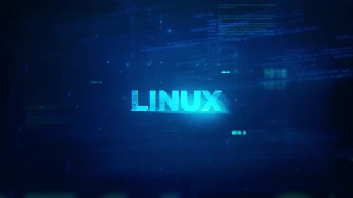 Fond de données futuriste de la technologie Linux Concept, couleur bleue