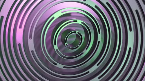 Smoothly Moving Rotating Silver Metal Chain Eye Circles Seamless Loop Animation 3d Motion Graphics