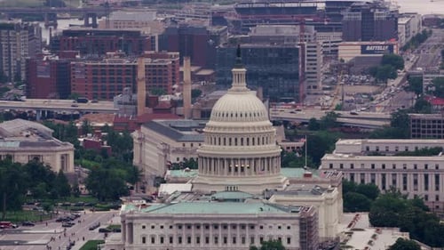 Washington, D.c. Circa-2017, Aerial View of the Us Capitol Building. With