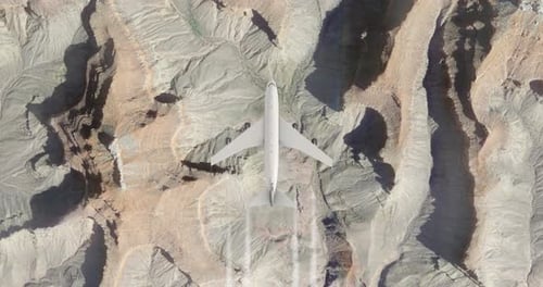 Airplane Flight Over Mountain