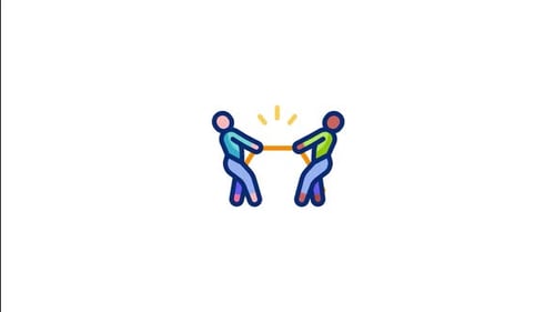 Flat Design Two People Tug of War Animation