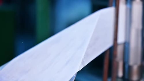 White Tape Manufacturing on Automated Industrial Production Line