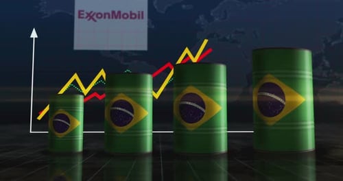 Brazil oil crude petroleum fuel barrels on chart