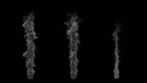 Set of three types of black smoke. File contains Alpha Channel.