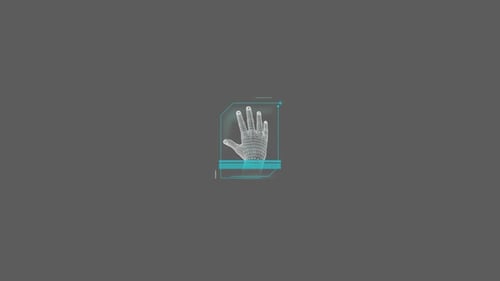 HUD Element Animation of Human Hand Scanning
