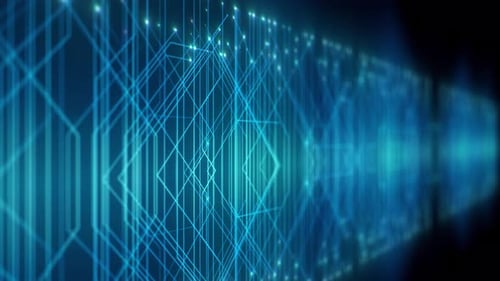 Futuristic Blue Digital Network Connection Lines Background