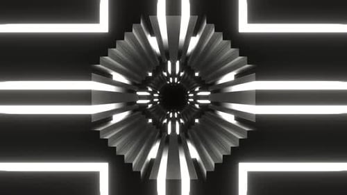 White Neons Reverse Movement Tunnel Background Vj Loop In 4K