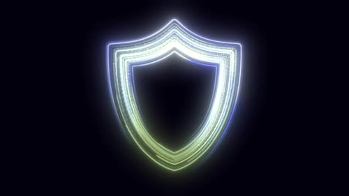 Dynamic Glowing Shield Animation for Cyber Protection