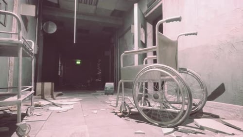Dark Inside an Abandoned Decaying Mental Hospital