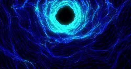 Futuristic Blue Digital Wave Tunnel Background