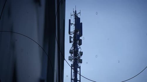 A Tall and Impressive Telecommunication Tower Proudly Stands Against a Stunning Clear Blue Sky