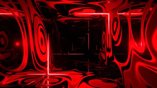 Mouvement de lumière laser rouge dans le fantastique fond de tunnel infini Vj Loop en 4K