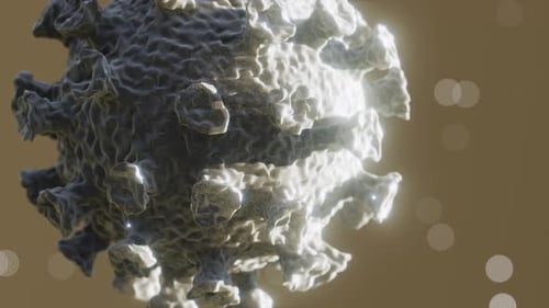 Microscopic View of a Infectious Virus Corona COVID19