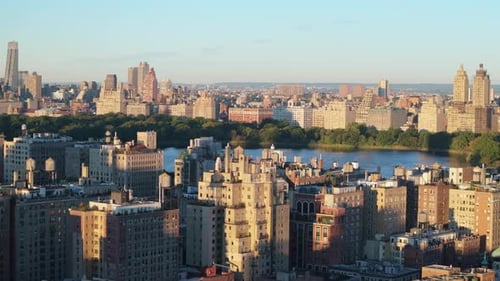 Aerial view of Upper East Side Manhattan