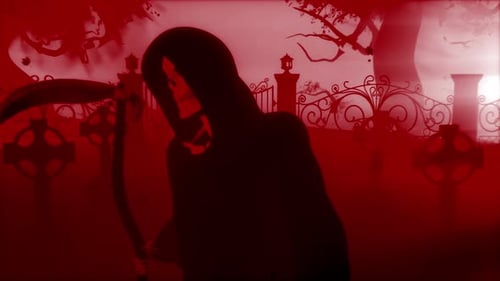 Death with a Scythe Grim Reaper with Red Burning