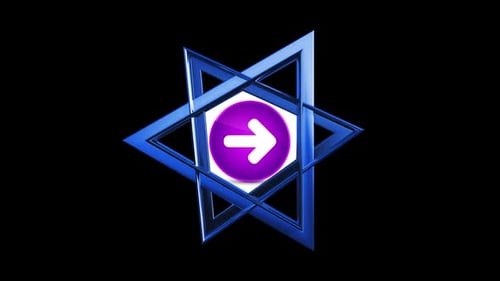 Abstract 3D Geometric Star with Changing Arrow Icon Animation