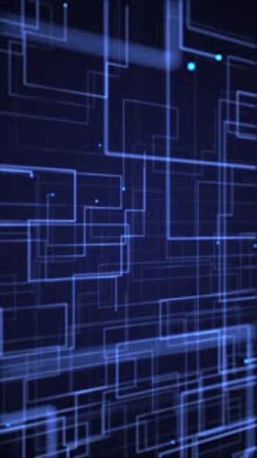 Vertical Video - Blue Data Stream Technology Background