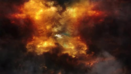 Fiery Nebula Cloudscape Abstract Animation
