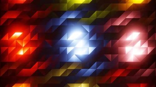flashing colorful lights embossed 3d motion diamonds background