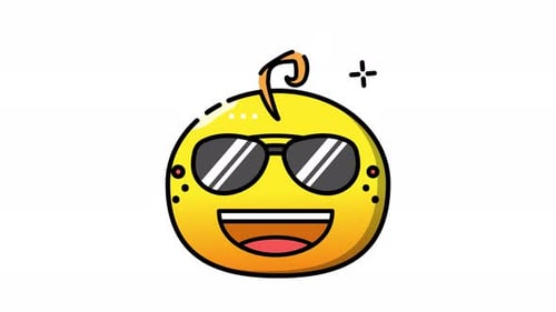 Animated Cool Sunglasses Emoji Character Loop