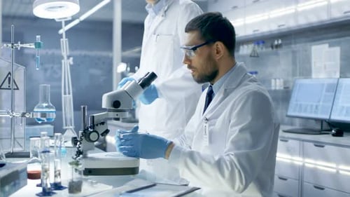 Scientists Conducting Research in a Modern Laboratory