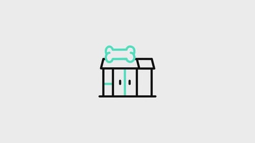 Minimalist Line Art Pet Shop Icon Animation