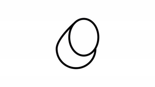 Makeup Sponge – Line Animated Icon – Alpha Channel – 4K