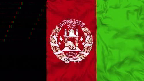 Vertical Afghanistan Flag Waving Loop Animation