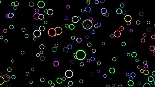 Colorful Neon Circle Flying Background Loop V5