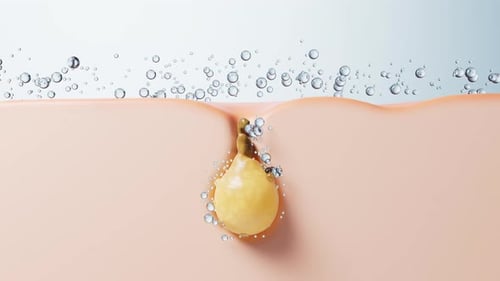 Pimple Treatment Animation with Cleansing Water Bubbles