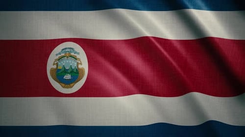 Realistic Waving Flag of Costa Rica