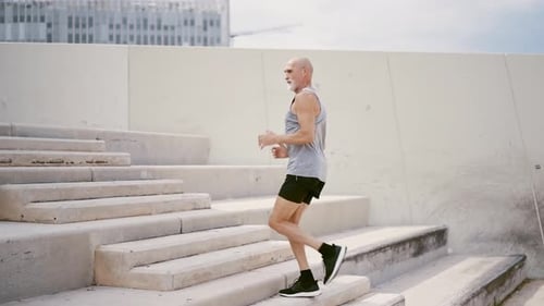Senior Man Exercising in an Urban Setting