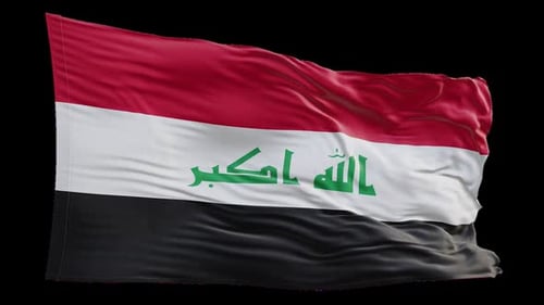 Realistic Waving Iraqi Flag Animation