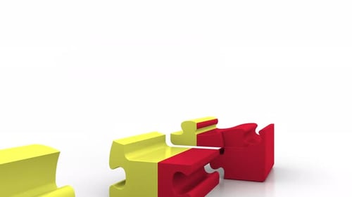 Building Puzzle House Featuring Flag of Senegal