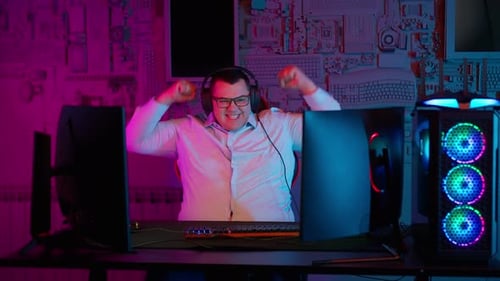 Happy Gamer Hands Up