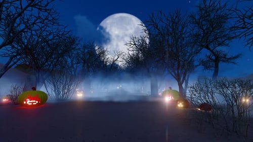 Scary Forest And Halloween Night